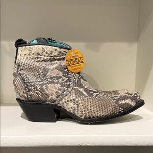 Corral Snakeskin Western Ankle Boots